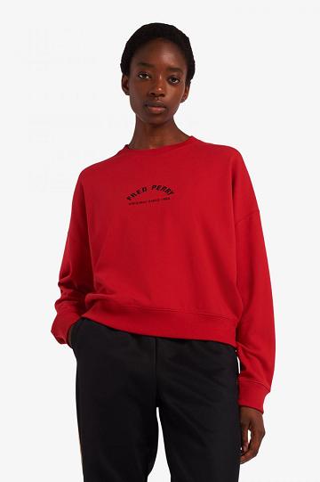 Dámské Mikiny Fred Perry Arch Branded Černé | CZ 1053EBCX